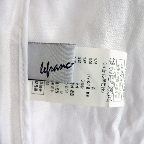 Lefranc Ferrant designer white zip front lightweight line blend jacket top M / L - Picture 6 of 8